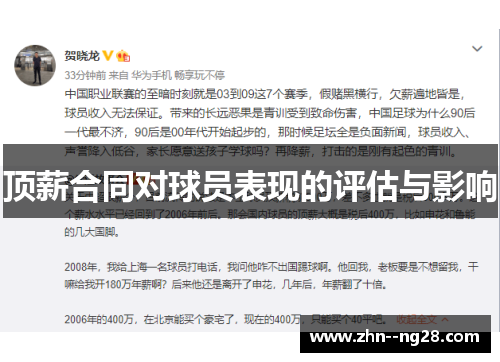 顶薪合同对球员表现的评估与影响 顶薪合同对球员表现的评估与影响